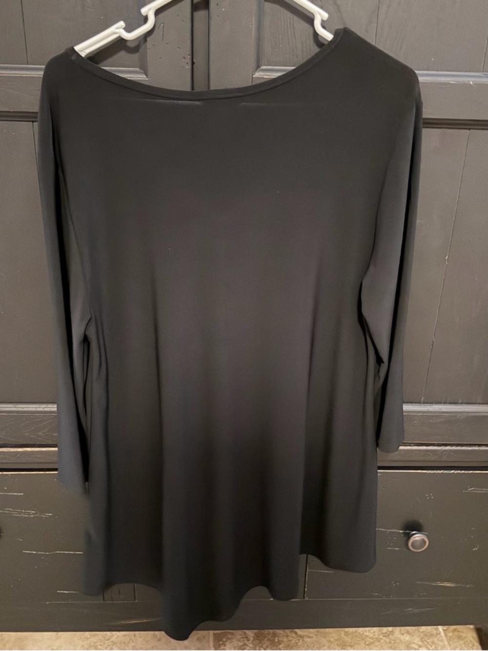 Black V-Neck Women's Top by LOGO? Performance Stretch - Picture 2 of 3
